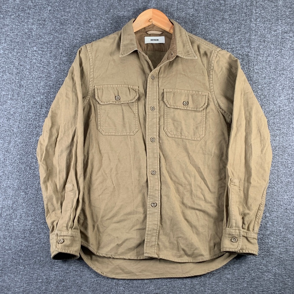 Buck Mason Workshirt Men Extra Small Brown Button Up Modern Field Old Money